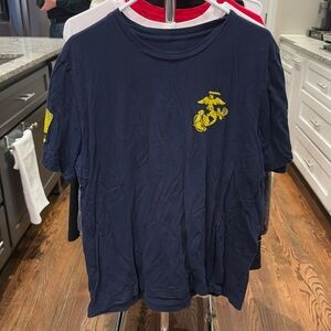 Men’s XL Grunt Style Marine Corps Blue & Yelloww T Shirt